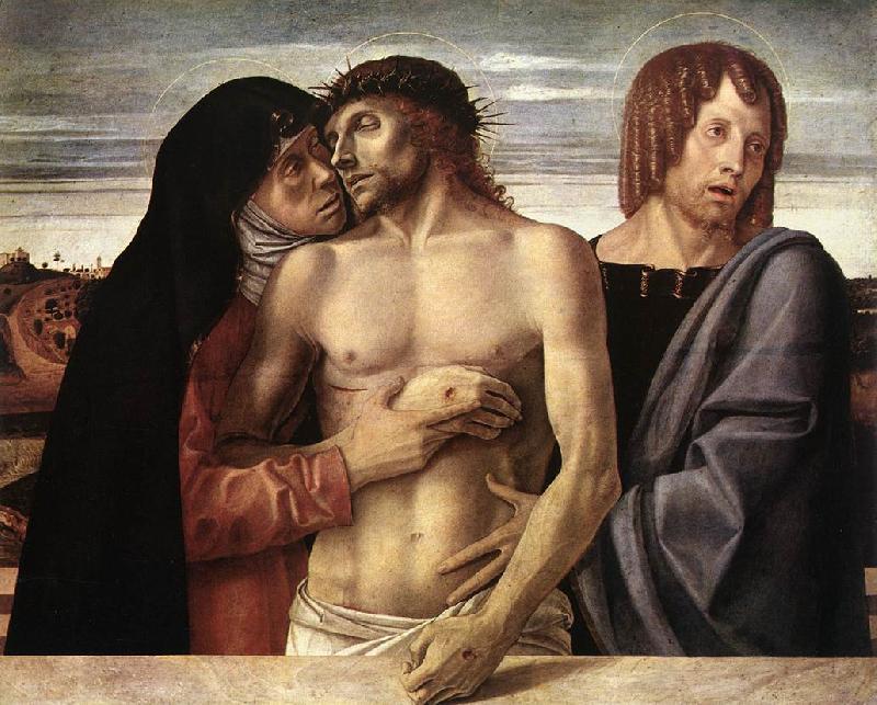 BELLINI, Giovanni Dead Christ Supported by the Madonna and St John (Pieta) oil painting image